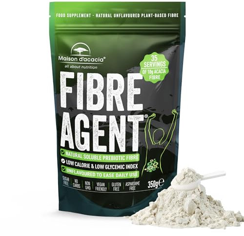 Acacia Fibre Supplement 350g Multi Award Winning. Everyday Prebiotic Regularity & Constipation Relief Unflavoured. Natural Fiber with Nothing Added. Psyllium Husk & Inulin Alternative. 35 Servings