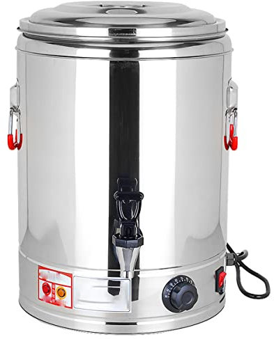 ANSNOW Urna de Cateeléctrica con Termostato de 30-110 °C, Caldera de Té Dispensadora de Caldera de Agua Caliente Comercial, para Elaboración de Cerveza/Buffet/Comercial/37 Litros
