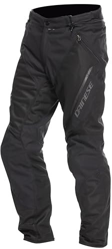 Dainese - Drake 2 Super Air Tex Pants, Mesh-Motorradhose, belüftet und leicht, mit abnehmbaren Protektoren, Mann, Schwarz/Schwarz, 50