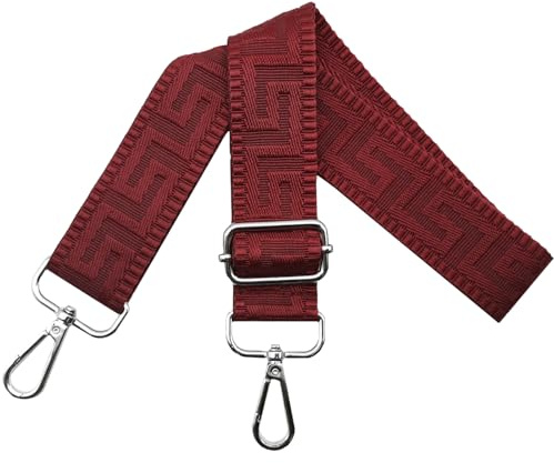 Tracolla Regolabile per Borsa Donna Colorate Cinghia per Borsa a Spalla di Ricambio Larga 3.8cm con Argento Moschettoni, Tracolla Borsa per Borsette, Crossbody, Vino Rosso puro