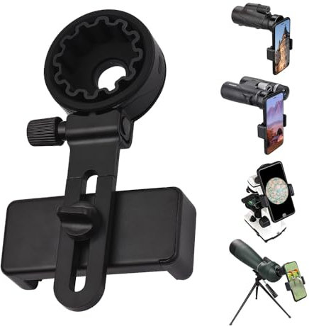 Adaptador universal para teléfono móvil, para prismáticos, microscopio monocular, telescopio con clip para teléfono