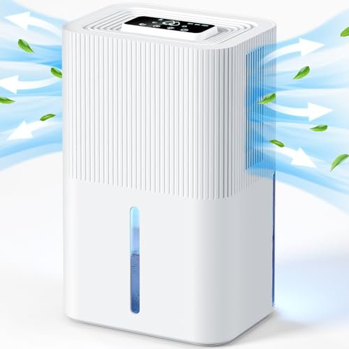 2,7 l elektrischer Luftentfeuchter, leiser Raumentfeuchter mit automatischer Abschaltung, 6-8-10-Stunden-Timer, Schlafmodus, 7-farbiges Nachtlicht, tragbar, Badezimmer