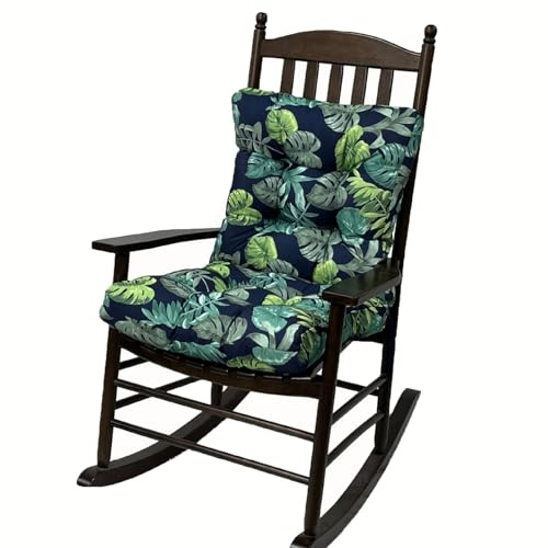 Awoyep Cuscino per sedia a dondolo da giardino: cuscino di supporto per sedia a dondolo con laccetti, 106 x 53 x 10 cm, impermeabile, per esterni, per mobili da pranzo e patio (fiori 5)