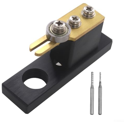 Autilyshop Violin elektrisk purfling spårskärare Luthier verktyg aluminium kopparkonstruktion med två fräsar 1 mm och 2 mm för exakt stränginstrument tillverkning silver blå (svart)