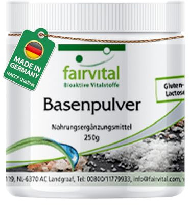 Fairvital | Polvere basica con calcio e magnesio - con calcio, magnesio, potassio, zinco, ferro, rame, molibdeno, cromo e selenio - Vegan - 250g