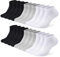 FALARY Socken Sneaker Herren 43-46 Socken Herren 43-46 Sneaker Socekn Damen Sportsocken Atmungsaktives Laufsocken Baumwollsocken Kurze Halbsocken Schwarz Weiß Grau