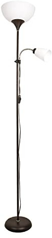BEL AIR HOME - Lampadaire Varese 1xE27 1xE14 178cm - Idéal pour les salons et les studios - Design moderne et fonctionnel - Lampe de lecture ajustable (marron) (Les ampoules ne sont pas incluses)