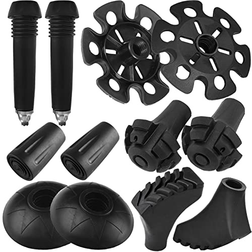 Favuit Vandringsstavspetsar, promenadstav gummispetsar vandringsstavar 6 st ersättningsskydd stövel spetsar gummifötter passar de flesta vanliga vandringspinnar 11 mm håldiameter