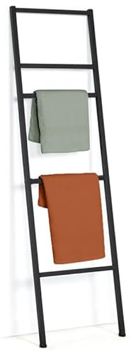 IDMarket - Porte-serviettes échelle 5 niveaux DALLAS métal noir design industriel