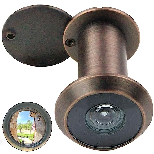 Earl Diamond - Peep Holes for Door, Solid Brass 200-Degree Door Viewer Peephole with Heavy Duty Rotating Privacy Cover for 1-3/8 to 2-1/6 Doors for Home Office Hotel, Oil Rubbed Bronze