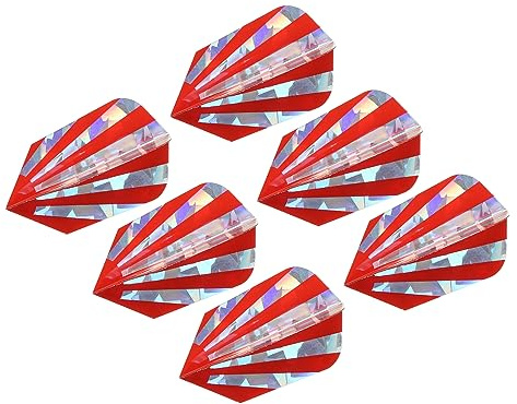 PATIKIL Slim Dart Flights, 6 Pack PET Unique Design Dart Accessories for Steel Tip Dart and Soft Tip Darts, Red