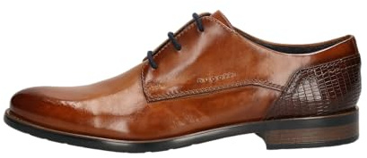 bugatti Business Halbschuh mit Eleganter Linienführung, con Lacci Uomo, Cognac, 41 EU