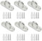 UBRAVE 6 PCS 304 Stainless Steel Pad Eye Plate,Oblong Pad Eye Plate,M5 Stainless Steel Eye Plate,Staple Rings Hooks Hardware with 2 Holes, with 12 Screws and Plastic Plugs