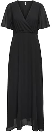 ONLY Onlstar Life S/S Mia Robe Maxi Ptm pour Femme, Noir, XS