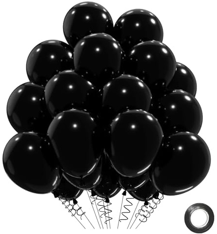 Palloncini neri 31 pezzi, Palloncini neri per compleanno Balloons Black ad elio Balloons Black Decorazione per feste di matrimonio,12 pollici