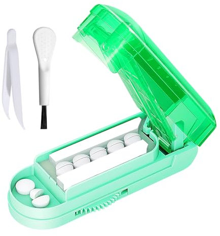 APOMOONS Trita pastiglie, taglia pastiglie, taglia pillole con pinzette e spazzola, taglia pillole di precisione tagliapillole, taglia compresse di precisioneper tutte le compresse