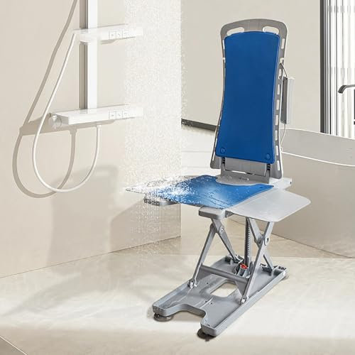 Elevador Suelo Para Personasmayores,elevadorsilla Eléctricoligero Con Soporte Fijo Deslizante Reforzado En Forma X Y Ventosas Impermeables,altura Elevación 0-19,5pulgadas Y Capacidad Carga 300lb