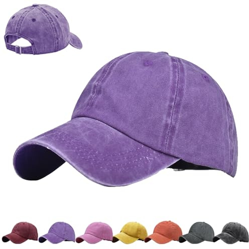 AUNGKWANG Gorra de Béisbol Lavadas Niños, 100% Cotton, Gorras de Béisbol Unisex para Adj Gorra con Visera y Cierre Ajustable, para Casuales Running Beisbols Tenis Golf, Niños y Niñas de 3-8 Años
