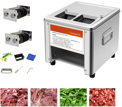 Affettatrice elettrica e tritacarne, in acciaio inox, professionale, ideale per cucine domestiche e commerciali