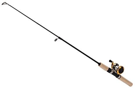 generic Caña de pescar telescópica de pesca con carrete fijo, juego de equipo de hielo portátil completo con plantillas para adultos
