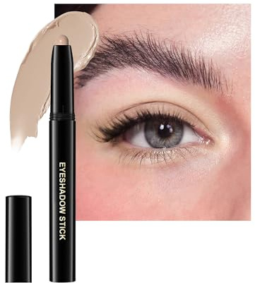 Lápiz de sombra de ojos en crema nude-Beige, mate sombra de ojos, resistente al agua, duradero, textura suave y sedosa, hipoalergénico, base de sombra de ojos con fórmula cremosa, sin arrugas y