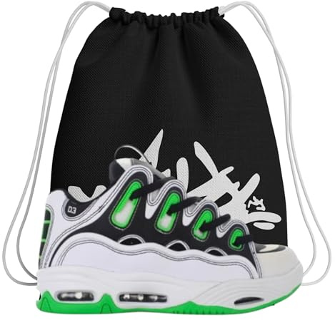 Zapatillas de Skate - Osiris D3 2001 Blanco/Negro/Verde - Chunky Amortiguadas y Resistentes - Suela Grip - Estilo Técnico Streetwear - Más Bolsa