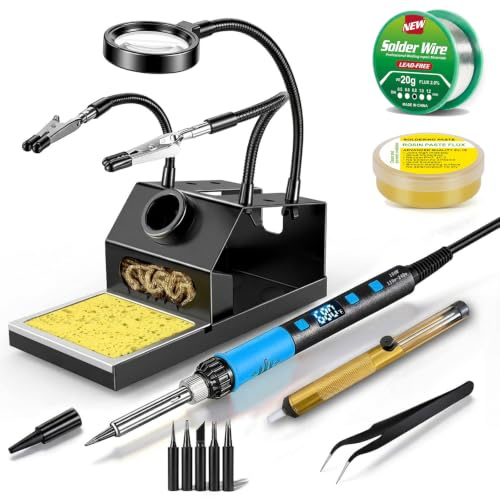 Kit Soldador Estaño 100W, Soporte Antideslizante Resistente, 180-500°C