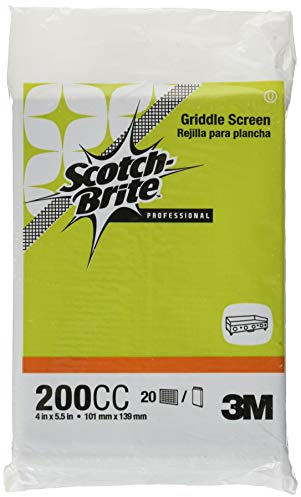 Scotch-Brite Grillpad 200CC, 102 mm x 140 mm | Packung mit 20 | zum Reinigen und Polieren von Grills und Grillplatten
