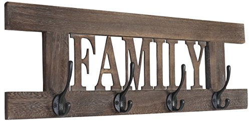 Mendler Wandgarderobe HWC-C60 Family, Garderobe Garderobenpaneel, Shabby-Look Vintage 60x21cm - braun, shabby