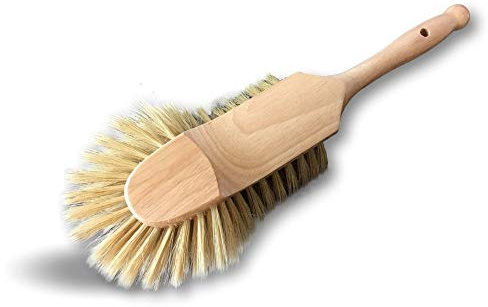 Brosse balayette boulangère 1/2 tête | Bambou | Soie Blanche Sortie 40 mm | Four Boulanger pâtissier Alimentaire Pain Pizza | Kibros 212959
