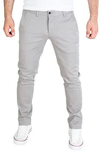 WOTEGA Adriano - Chino Hosen für Herren - Graue Slim Fit Chinohosen - Stretch Herrenhose, Grau (Gull 4R173802), W36/L34
