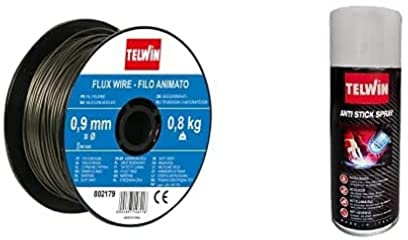 Telwin 802179 Bobina Filo Animato per Saldatura, 0.9 Mm 0.8 Kg, Grigio & 804209 Spray Anti Stick antiadesivo per Saldatura Mig-Mag