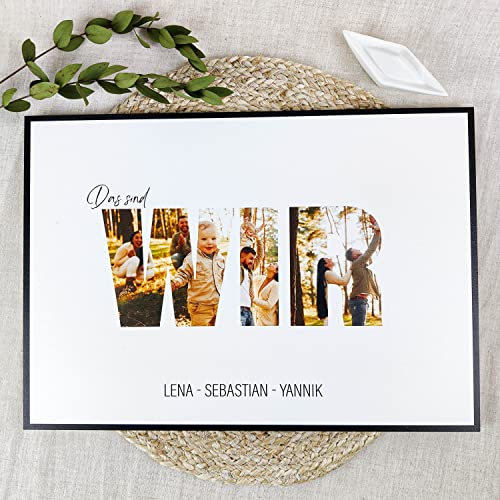 Elbeffekt Holzbild - Foto Geschenk - personalisierbar, optional beleuchtet - für Küche, Wohnzimmer, Schlafzimmer, Esszimmer