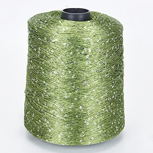 Hilo de Paillette multicolor de seda natural para tejer agujas de mano, suéter de hilo de ganchillo, 15