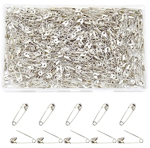 Hocansen 500 Pezzi Spille da Balia 20mm Mini Spille Balia Spille di Sicurezza Piccole per Arti Mestieri, Cucito, Abbigliamento（Sliver/20mm）