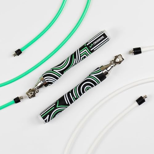 Crossrope Get Lean Set – Viktat hopprep – 1/4 pund och 1/2 kg rep – smala handtag – medium
