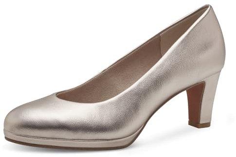 MARCO TOZZI Damen Pumps mit Blockabsatz Vegan, Beige (Platinum), 37 EU