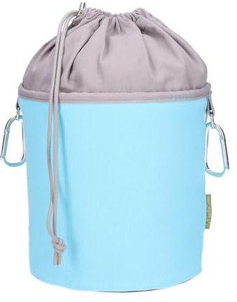 trendfinding Bolsa para pinzas de la ropa de lona con 2 mosquetones para 200 pinzas, extra grande y estable, color azul claro gris