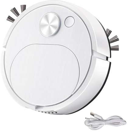 Robot Aspirador - Robot de Limpieza, Aspirador con Carga USB | Trapeador automático anticolisión USB 3 en 1, trapeador robótico Ultrafino silencioso pequeño con Sistema para Evitar obstáculos par
