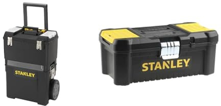 Stanley 1-93-968 Centre de Projet mobile - Éléments Autonomes - Organiseurs Sur Le Couvercle & Stst1-75515 Boîte À Outils Avec Plateau Porte-Outils Amovible - 2 Organiseurs