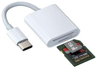 Adattatore USB C Lettore di Schede SD e Micro SD (2in1)Per Apple Per iPhone16 15 Per IPad MacBook Compatibile per Samsung Esterna da Fotocamera Card Memoria Trasferire Dati da Macchina Fotografica TF