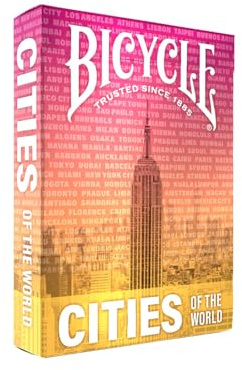 Bicycle Cities of the World Playng Cards Deck for collectors and travel lovers, Black