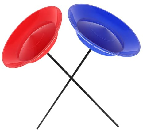 POPETPOP Set 2 Piatti Rotanti Giocoleria con Bastoncini per Spettacoli Circensi, Kit Giocolieri per Bambini e Adulti, Attrezzatura Acrobatica per Clown e Performance di Circo