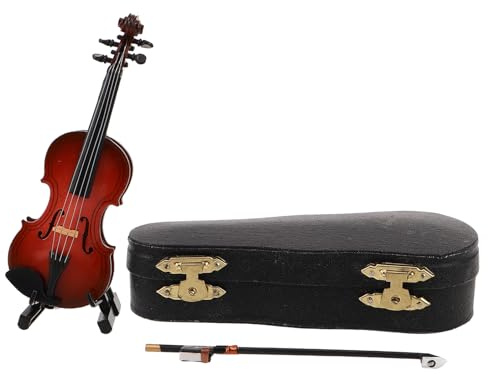 UPKOCH Violon Miniature Bois Archet Et Étui Figurine Décorative Réaliste Instrument De Musique pour Bureau Et Intérieur