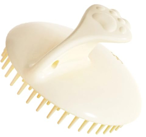 ELAYARD Masajeador de Cuero Cabelludo para Ducha y Cepillo para Lavar el Cabello, de Plástico Beige, para Cabello Suave y Reparación Profunda, Uso en Lavado