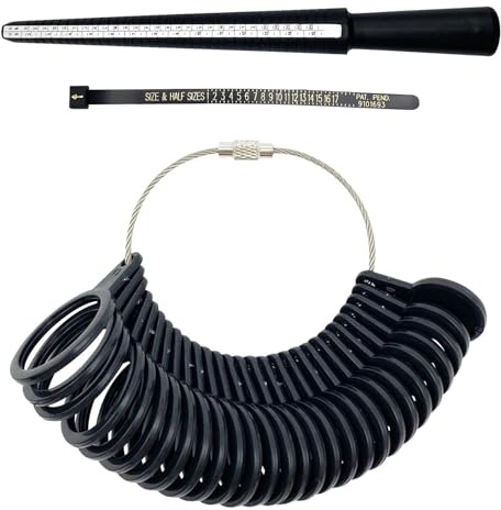 Ring Sizer UK,A-Z Ring Measurement Tool,Rings Measure Scales Set for Measuring Rings Diameters,with Ruler & Ring-Size Guide Chart,UK Standard Finger Sizing Tool Gauge for Women/Men