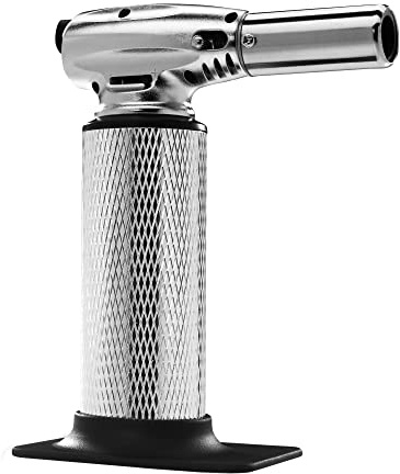 Messermeister Cheflamme Culinary Torch - Up to 2,000 Degrees Fahrenheit & 200 Minute Burn Time - Self-igniting Piezo Ignition - Child-Proof Safety Lock - Fuel Sold Separately