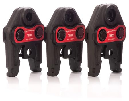 ROTHENBERGER Pressbackenset Standard, TH Pressbacken Kontur, 16mm-20mm-26mm Arbeitsbereich Durchmesser | 015063X | Pressbacke, Pressmaschine, Pressbackenset