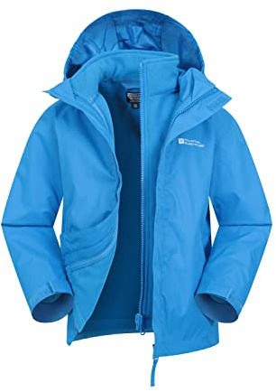 Mountain Warehouse Fell Veste 3 en 1 pour enfants - Imperméable Triclimate, Veste intérieure détachable, Capuche repliable, Manteau pour garçons et filles - Printemps été
