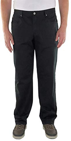 MARINA DEL REY Herren 5-Pocket Twill Hose Stretch in Comfort FIT Große Größen, Übergrößen, Big Size (64, Schwarz)